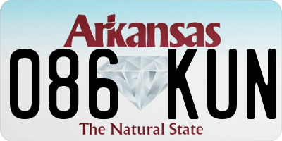 AR license plate 086KUN