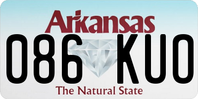 AR license plate 086KUO