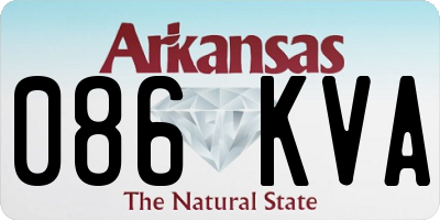 AR license plate 086KVA