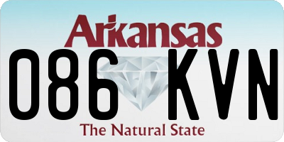 AR license plate 086KVN