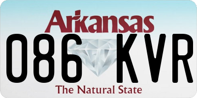 AR license plate 086KVR