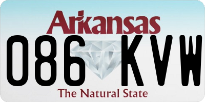AR license plate 086KVW