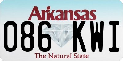 AR license plate 086KWI