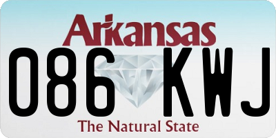 AR license plate 086KWJ