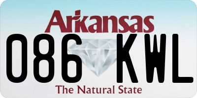 AR license plate 086KWL