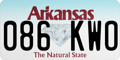 AR license plate 086KWO