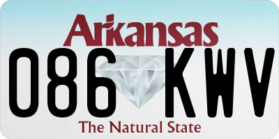 AR license plate 086KWV