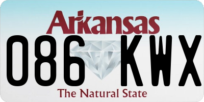 AR license plate 086KWX
