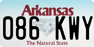 AR license plate 086KWY