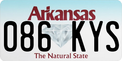 AR license plate 086KYS