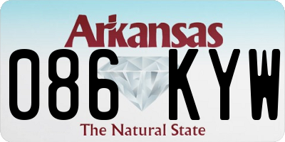 AR license plate 086KYW