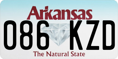 AR license plate 086KZD