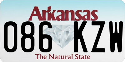 AR license plate 086KZW