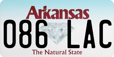 AR license plate 086LAC