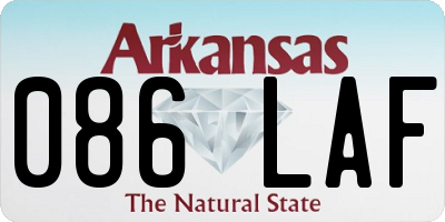 AR license plate 086LAF