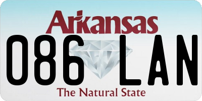 AR license plate 086LAN