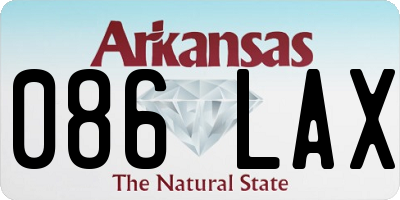 AR license plate 086LAX