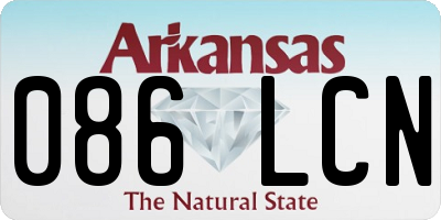 AR license plate 086LCN