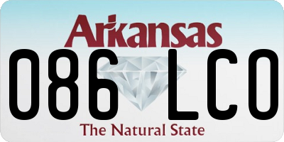 AR license plate 086LCO