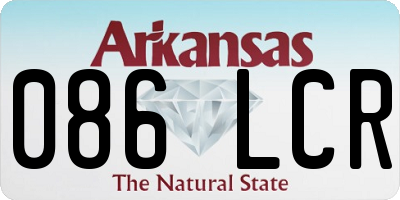 AR license plate 086LCR