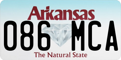 AR license plate 086MCA