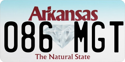 AR license plate 086MGT