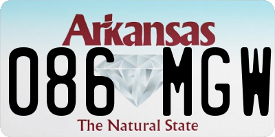 AR license plate 086MGW