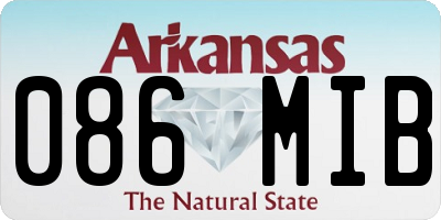 AR license plate 086MIB