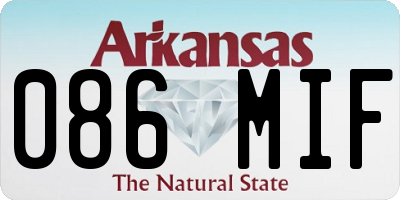 AR license plate 086MIF