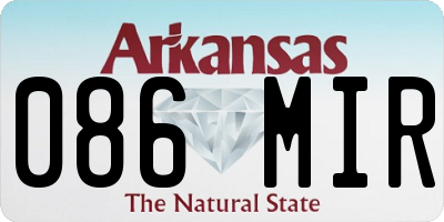 AR license plate 086MIR