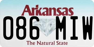 AR license plate 086MIW