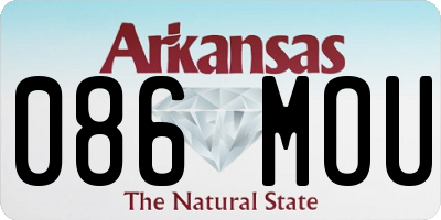 AR license plate 086MOU
