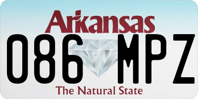 AR license plate 086MPZ