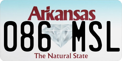 AR license plate 086MSL