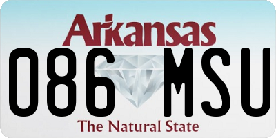 AR license plate 086MSU