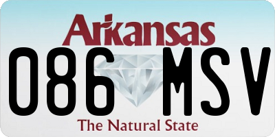 AR license plate 086MSV