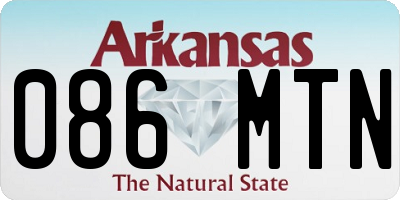 AR license plate 086MTN