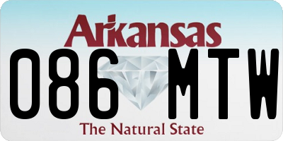 AR license plate 086MTW