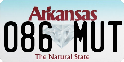 AR license plate 086MUT