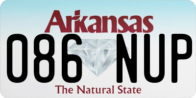 AR license plate 086NUP