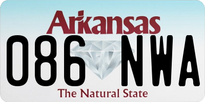 AR license plate 086NWA