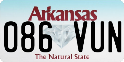AR license plate 086VUN