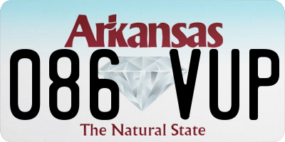 AR license plate 086VUP