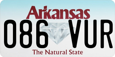 AR license plate 086VUR