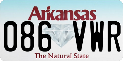 AR license plate 086VWR