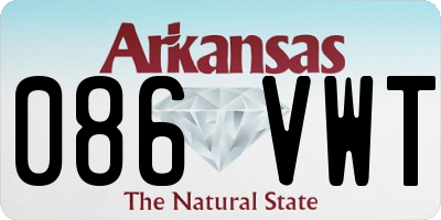 AR license plate 086VWT