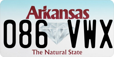 AR license plate 086VWX