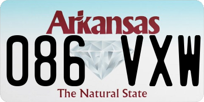 AR license plate 086VXW