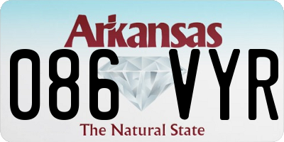 AR license plate 086VYR