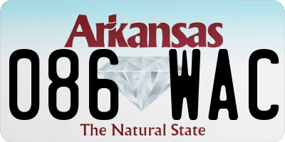 AR license plate 086WAC